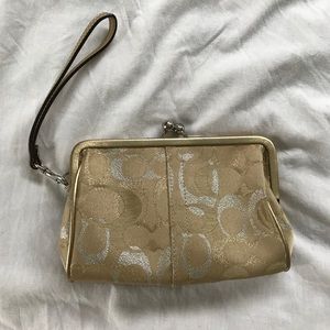 Gold coach wristlet ✨